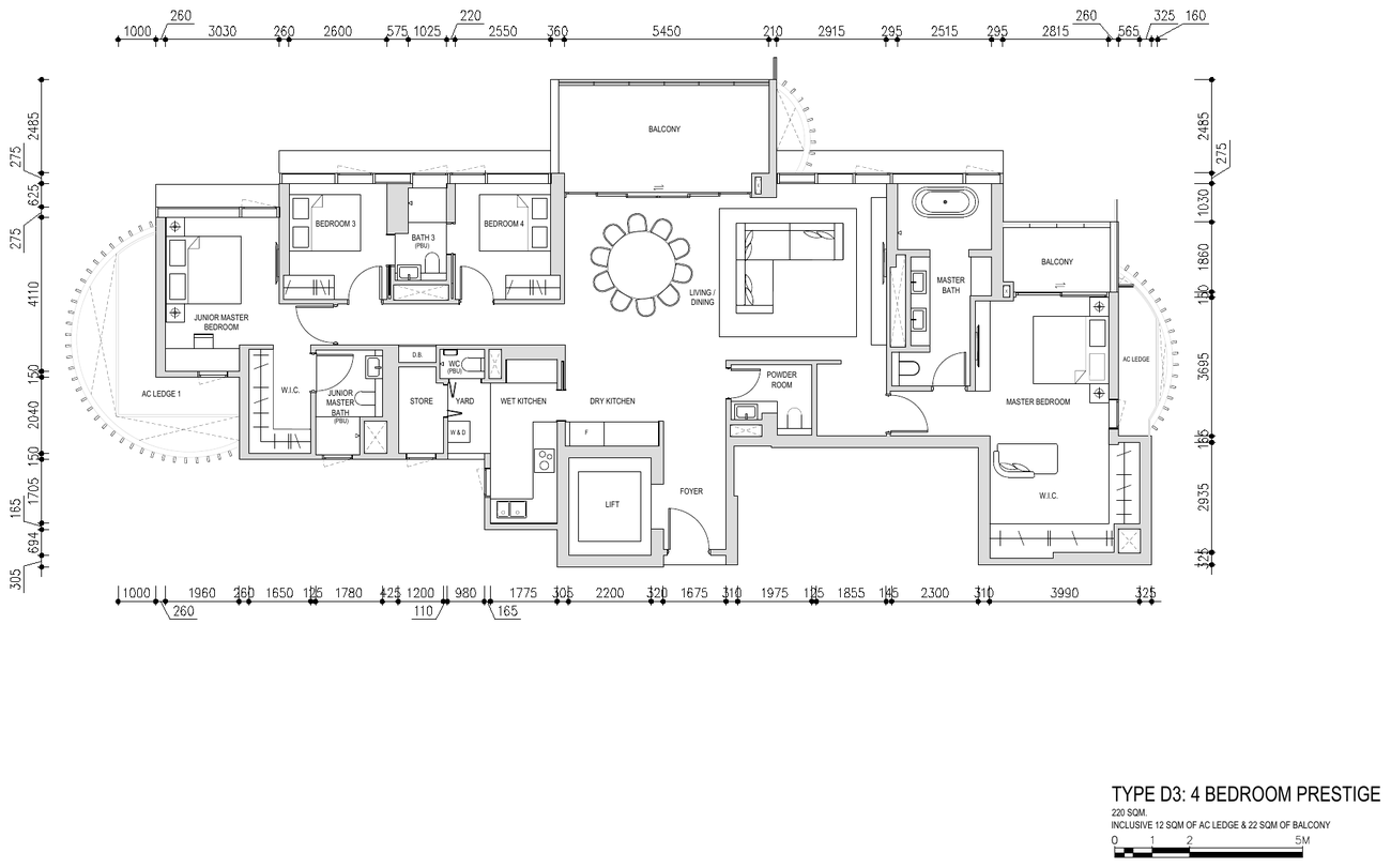 4-Bedroom Prestige · Type D3 · 2,368 sqft